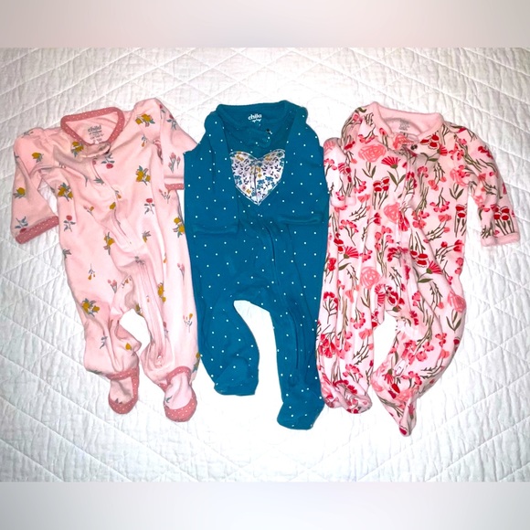 3 Pack Carter’s Sleepers 0-3 Months - Picture 1 of 4